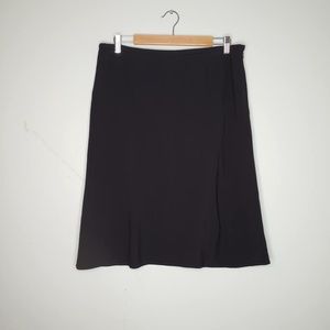 Flare black lined skirt